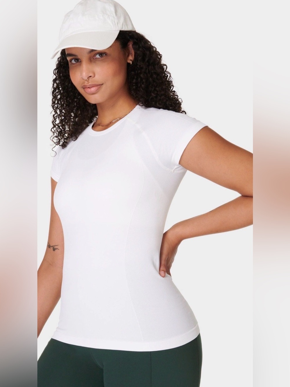 Sweaty Betty Women’s White Athlete Seamless Workout T-Shirt, Size Small - Picture 4 of 10